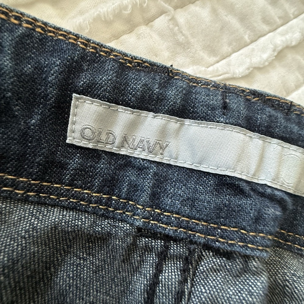 Old Navy Mid Rise Crop Wide Leg Blue Jeans 12 Clean Girl Scandi Street Dark Wash - Picture 7 of 16